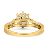 Vintage Style Round Natural Stone Wedding Ring