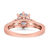 Vintage Style Round Natural Stone Wedding Ring