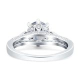 Vintage Style Round Natural Stone Wedding Ring