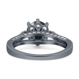 Vintage Style Round Natural Stone Wedding Ring