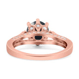 Vintage Style Round Natural Stone Wedding Ring