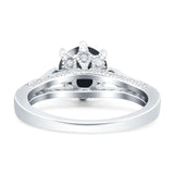 Vintage Style Round Natural Stone Wedding Ring