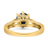 Vintage Style Round Natural Stone Wedding Ring