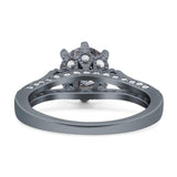Vintage Style Round Natural Stone Wedding Ring