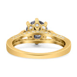 Vintage Style Round Natural Stone Wedding Ring