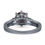 Vintage Style Round Natural Stone Wedding Ring