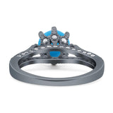 Vintage Style Round Natural Stone Wedding Ring