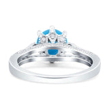 Vintage Style Round Natural Stone Wedding Ring