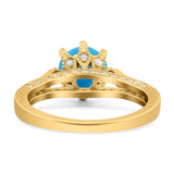 Vintage Style Round Natural Stone Wedding Ring