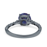 Round Natural Stone Wedding Ring