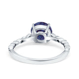 Round Natural Stone Wedding Ring