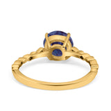 Round Natural Stone Wedding Ring