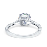 Round Natural Stone Wedding Ring