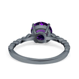 Round Natural Stone Wedding Ring