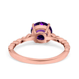 Round Natural Stone Wedding Ring