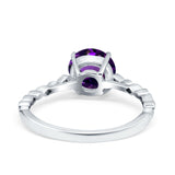 Round Natural Stone Wedding Ring