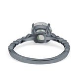 Round Natural Stone Wedding Ring