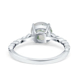 Round Natural Stone Wedding Ring