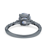 Round Natural Stone Wedding Ring