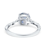 Round Natural Stone Wedding Ring