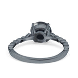 Round Natural Stone Wedding Ring