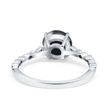 Round Natural Stone Wedding Ring