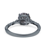 Round Natural Stone Wedding Ring