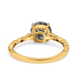 Round Natural Stone Wedding Ring