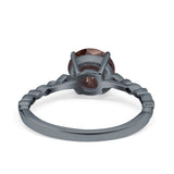 Round Natural Stone Wedding Ring