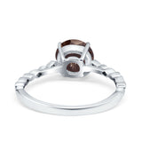 Round Natural Stone Wedding Ring