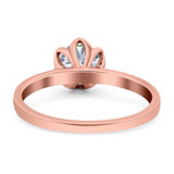 Floral Round Natural Stone Solitaire Ring