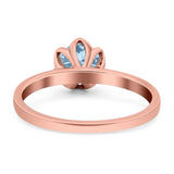 Floral Round Natural Stone Solitaire Ring