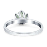 Floral Round Natural Stone Solitaire Ring