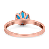 Floral Round Natural Stone Solitaire Ring