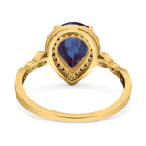 Pear Teardrop Natural Stone Wedding Ring