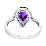 Pear Teardrop Natural Stone Wedding Ring