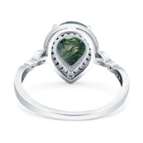 Pear Teardrop Natural Stone Wedding Ring