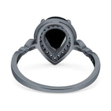 Pear Teardrop Natural Stone Wedding Ring