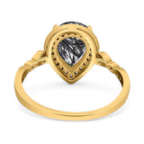 Pear Teardrop Natural Stone Wedding Ring