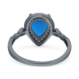 Pear Teardrop Natural Stone Wedding Ring