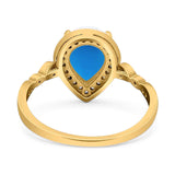 Pear Teardrop Natural Stone Wedding Ring