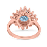 Art Deco Round Natural Stone Floral Ring