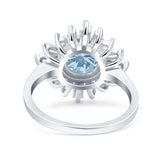 Art Deco Round Natural Stone Floral Ring