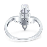 Pear Teardrop Natural Stone Wedding Ring