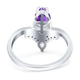 Pear Teardrop Natural Stone Wedding Ring