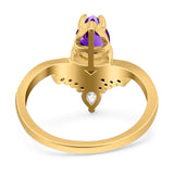 Pear Teardrop Natural Stone Wedding Ring