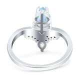 Pear Teardrop Natural Stone Wedding Ring