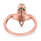 Pear Teardrop Natural Stone Wedding Ring