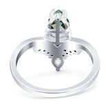 Pear Teardrop Natural Stone Wedding Ring