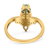 Pear Teardrop Natural Stone Wedding Ring